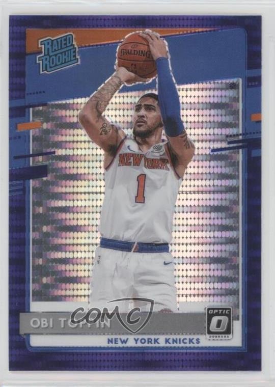 2020 Donruss Optic Rated Rookie Target Purple Pulsar Prizm Obi Toppin #158 05yt