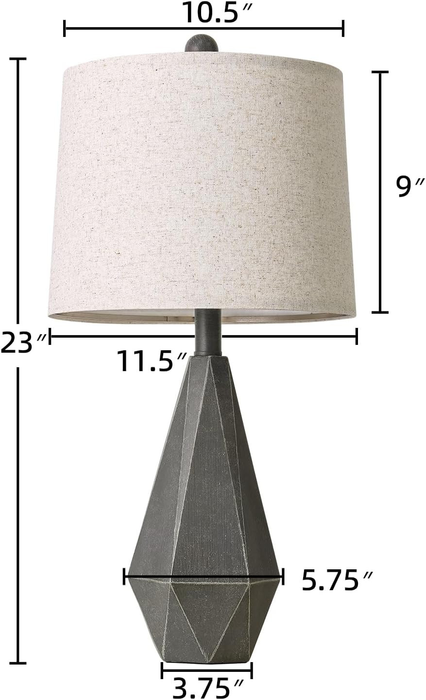 23'' Table Lamps Set of 2 for Living Room Bedroom, Farmhouse Bedside Lamps, Resi thumbnail 8