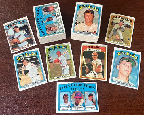 1972 Topps Baseball Lot Starter Set 144 Karten (Nr. 451-594) EX-EXMT