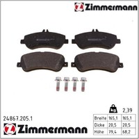 Zimmermann 24867.205.1 Bremsbelagsatz FüR Scheibenbremse Bremsbelagsatz
