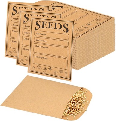 150 Pack Small Seed Saving Envelopes Bulk Blank Paper Coin Packets 4.7x3.2''