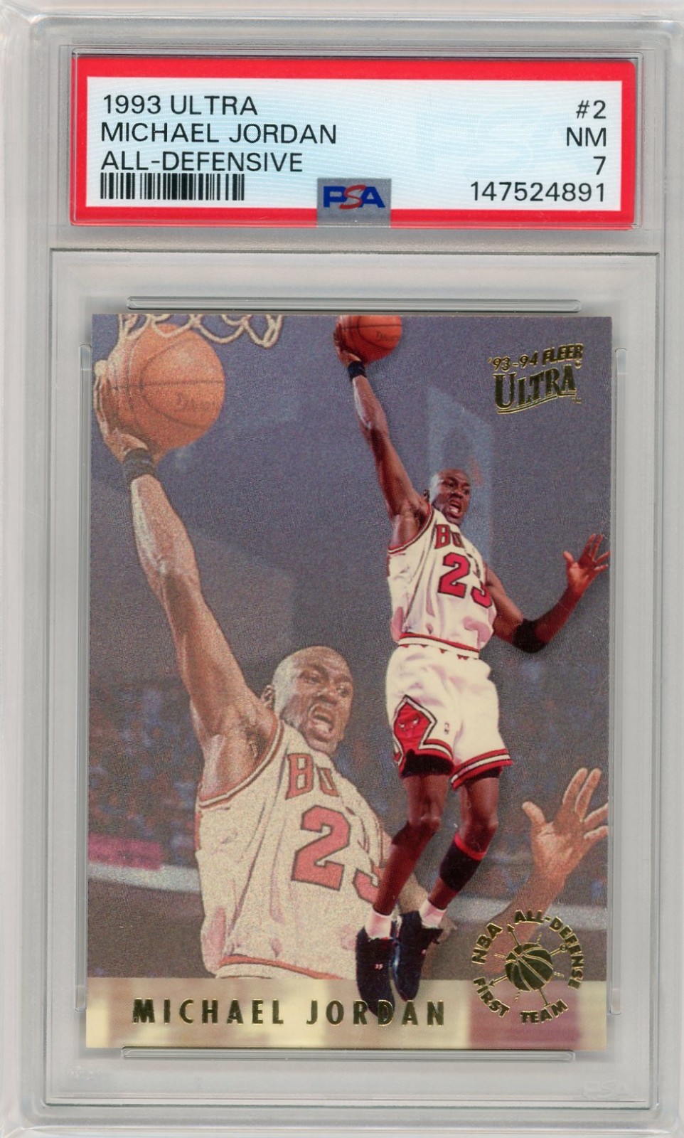 1993-94 Fleer Ultra All Defensive Team #2 Michael Jordan PSA 7