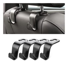 Car Back Seat Headrest Hooks, 4 Pack Black Stylish Hanger Black2