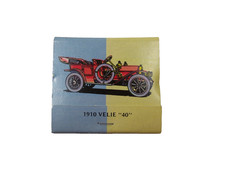 1977 Vintage  1910 Velie "40" Antique Car Full Matchbook Unstruck Ohio B1A