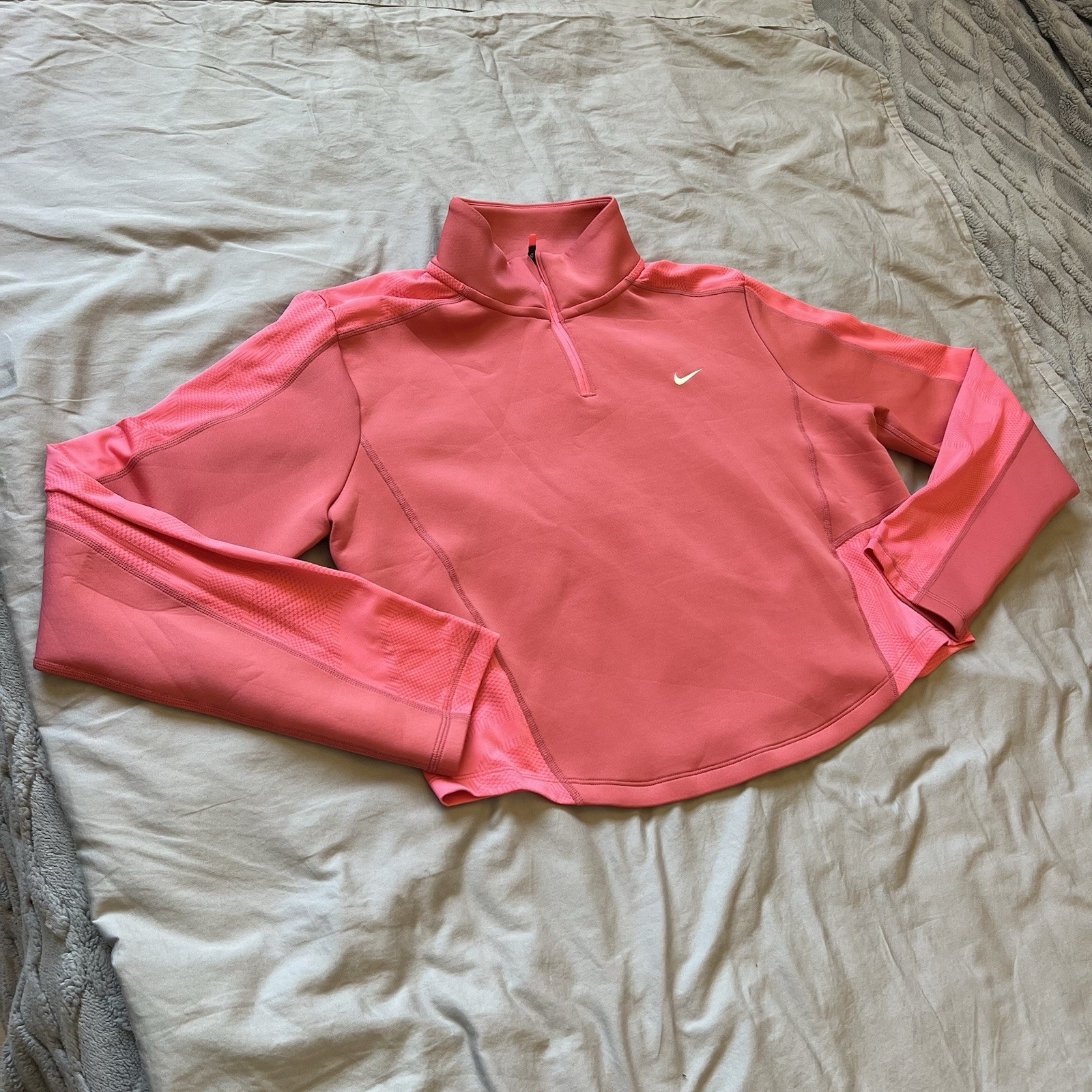 SACAI X NIKE Nike Giacca Donna Grande Rosa Caldo Allenamento Dri Fit 1 4 Zip Mesh Pro DX0065 655