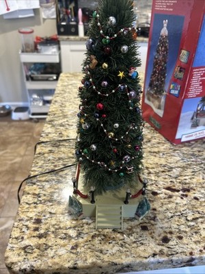 IOB, Lemax Christmas Tree Fiber Optics Lighted Musical #14660A + Power Adapter