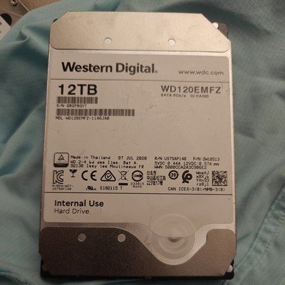 WD 12TB 5400 RPM SATA 6Gb/s 3.5in Internal Hard Drive WD120EMFZ