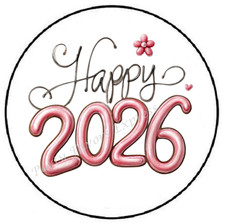 HAPPY 2026 NEW YEAR ENVELOPE SEALS LABELS STICKERS FAVORS