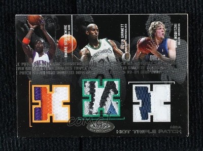 2003 Hoops Hot Prospects 31/50 Amare Stoudemire Kevin Garnett Triple Patch lz7