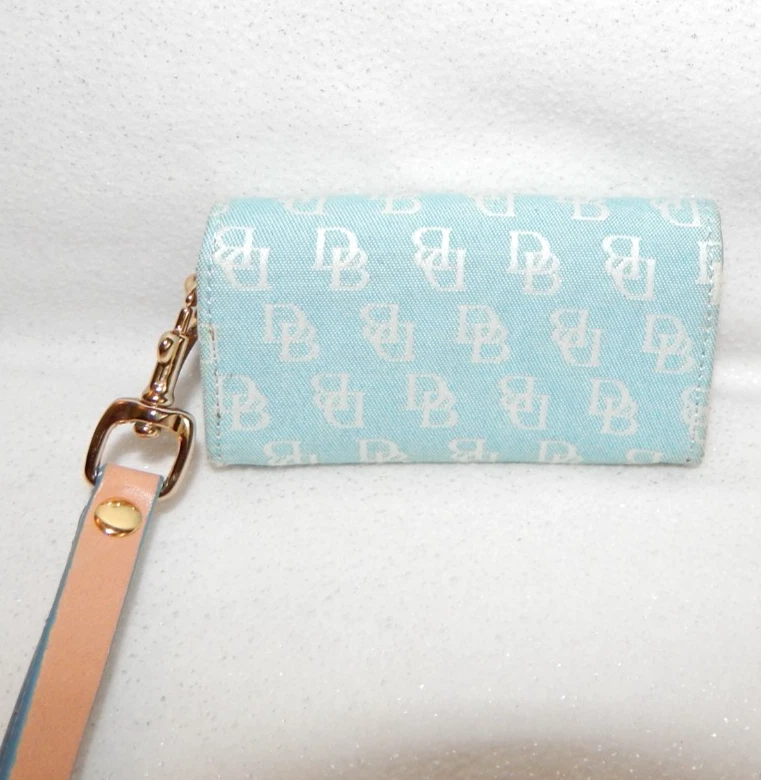 Bolso de Mano Dooney Bourke Vintage Muñequera Caddy Estuche para Tarjetas Monedero Cuero Raro Foto 2 de 4