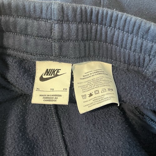Nike Pants Boys XL Blue Navy Jogger Sweat Fleece Drawstring Swoosh Solid Cotton - Picture 4 of 7