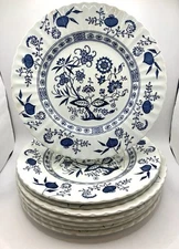 8 J & G Meakin Blue Nordic Ironstone Dinner Plates