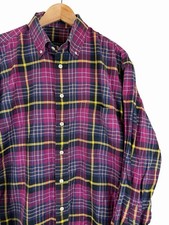 Burberry Button Down Men's Flannel Made in USA 100 Cotton Size L Large Shirt