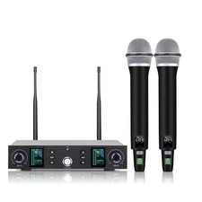 Wireless Microphone System-Professional Metal Handheld Mics with Auto-Scan An...