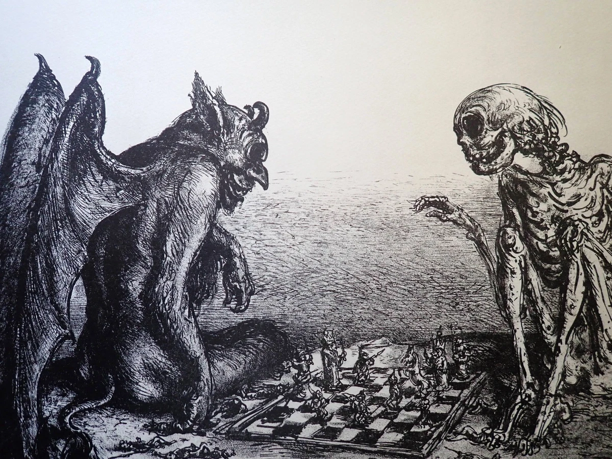 LLL! "Tod und Teufel" Schach Krieg Ukraine Putin Hitler Stalin Mao A. Paul Weber