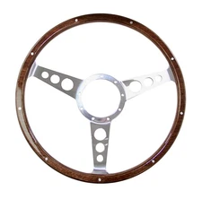 CJ Classics Woodgrain Steering Wheel 15" Shelby Style 3 Hole Spoke 9 Bolt