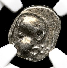 CELTIC GAUL, Aedui. 1st Century BC. Silver Quinarius, Horse, NGC VF