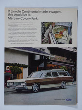 1968 Mercury Colony Park Wagon Vintage Original Print Ad