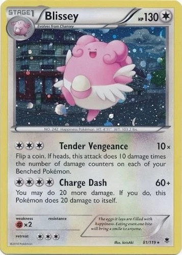 Pokémon TCG Blissey XY Phantom Forces 81/119 Cosmos Holo Promo Rare NM/M