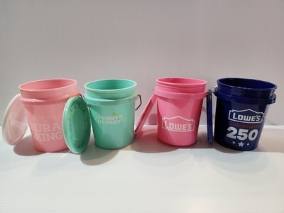 Hobby Lobby Teal, Lowe's 250, Lowes & Rural King Pink Mini Bucket With Lid 4pk
