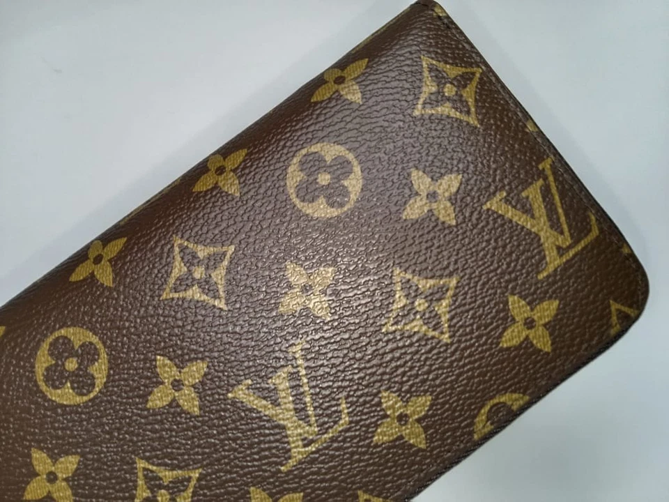 Cartera larga Louis Vuitton con monograma cremallera alrededor marrón Foto 3 de 4