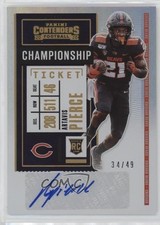 2020 Panini Contenders Rookie Championship Ticket 34/49 Artavis Pierce Auto 06tg