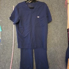 FIGS Scrub Top Pants Set Mens M Blue Leon Cairo Technical Collection Nurse