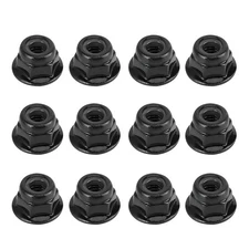 12PCS 4mm Nonslip Wheel Lock Nut Spare Parts Fit for Axial Black or Silver 
