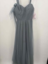 Pre-Owned Revelry Grey Size 6 Maxi Evening Gown