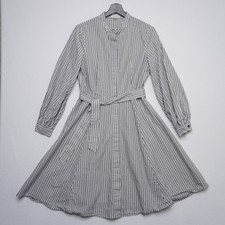 Calvin Klein Striped Shirt Dress Women’s Size 6 | 100% Cotton Belted Fit & Flare