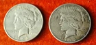 (Qty 2)  1935  (S P) Peace Dollars 90% Silver $1 Dollar. VF/XF Grade!