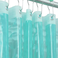 EVA 3D Teal Pearl Water Cube Plastic Shower Curtain Liner - Premium Light Wei...