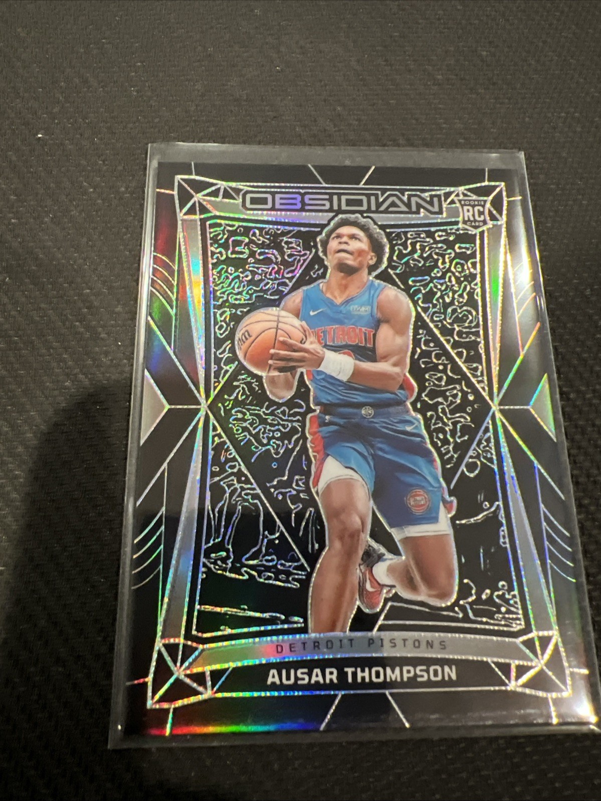 2023-24 Panini Obsidian Ausar Thompson #58 (RC) Silver Prizm Detroit Pistons SP