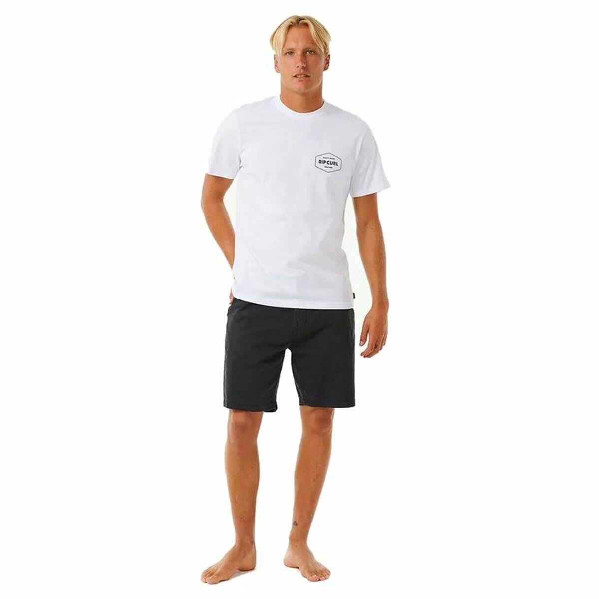 Maglia a Maniche Corte Uomo Rip Curl Stapler  Bianco Taglia:S