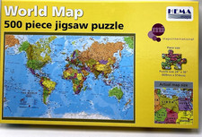 WORLD MAP Jigsaw Puzzle 500 pieces 24" x 36" BY HEMA MAPS