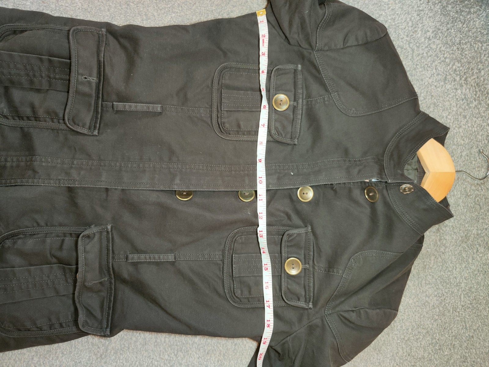 Zara Basic Utility Jacket with Belt Dark Brown Si… - image 11