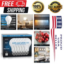 Great Eagle 15W LED Bulbs, 100W Equivalent - 6 Pack A19 for Indoor  Outdoor Use