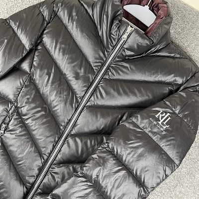 Lauren Ralph Lauren Puffer Jacket Womens Small Black Quilted Down Lightweight