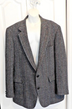 HARRIS TWEED Vintage 50's Gray Sport Jacket Blazer 48XL 100 Scottish Wool EUVC