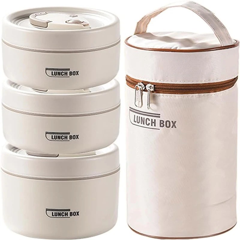 Set 3 Stackable Food Containers For Adults Kids