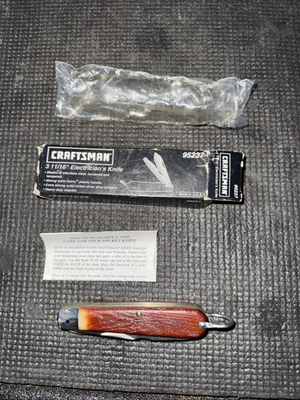 #ad Sears Craftsman USA Nos Electricians Pocketknife Knife 95237 Rare 3 11 16” $30.00