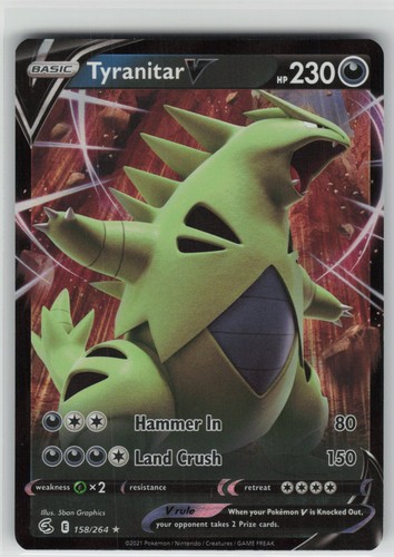 Tyranitar V Holofoil SWSH08: Fusion Strike [SWSH08 - 158/264] Pokemon NM