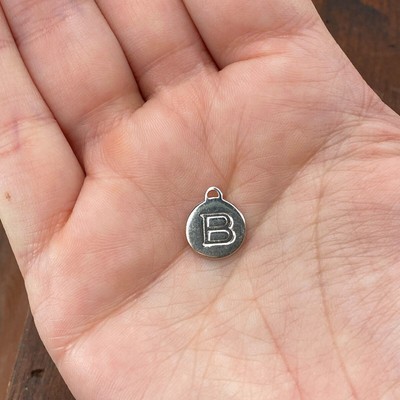 Vintage Robert Lee Morris 925 Sterling Silver Letter ''B'' Alphabet Round Charm