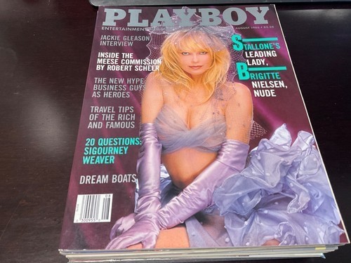 Playboy Magazine August 1986, Bridget Nielsen, Sigourney Weaver, Gleason, Excell