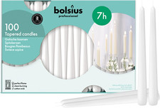 White Taper Candles 100 Count Bulk Pack - 10 Inch Dinner Candle Set - 7 Burn Ho