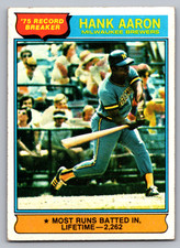 1976 TOPPS #1 HANK AARON MILWAUKEE BREWERS RECORD BREAKER