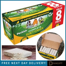 WILD BIRD FOOD PECKISH COMPLETE SUET CAKES 300G 8PK PACK BLOCK FOR ALL SEASONS