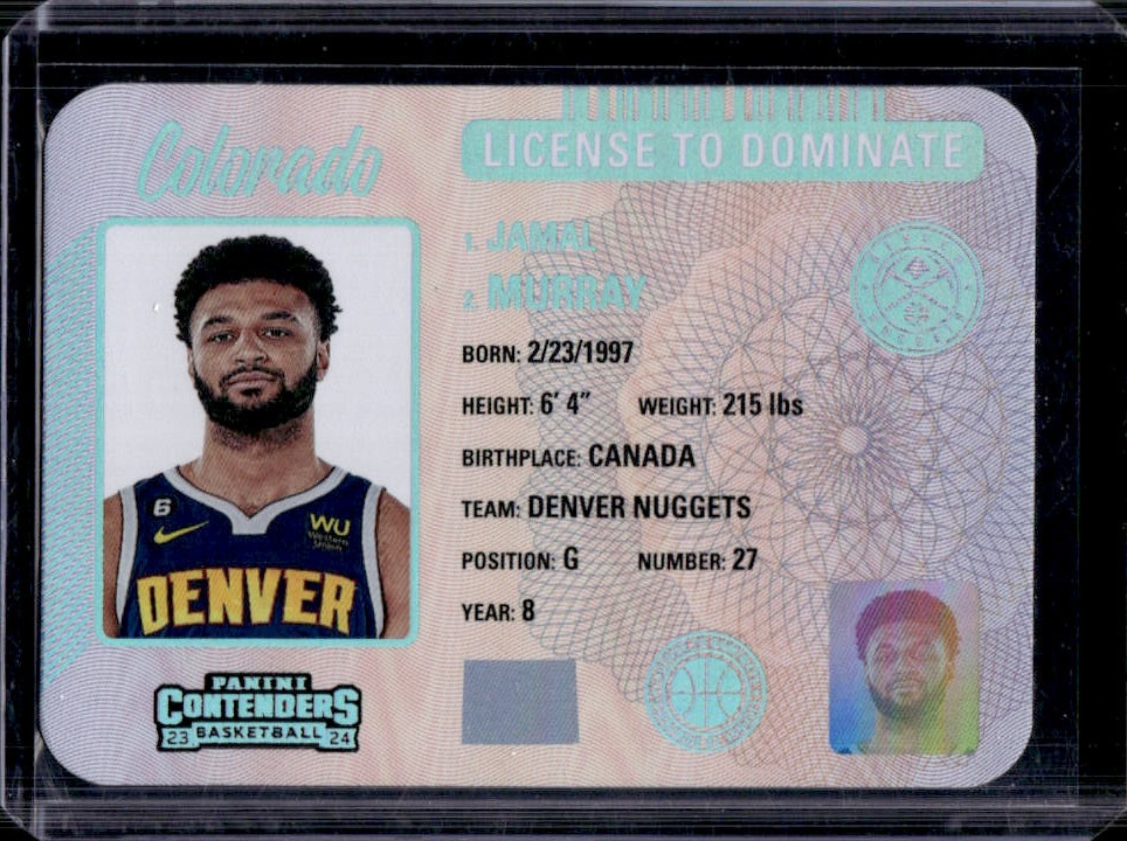 2023-24 Contenders Jamal Murray License to Dominate SP #22 Nuggets