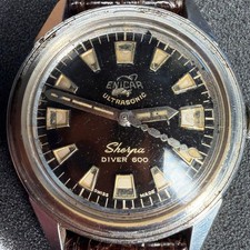 Orologio Enicar Sherpa Diver 600 Funzionante 40mm Junk Vintage Automatico Nero Funzionante