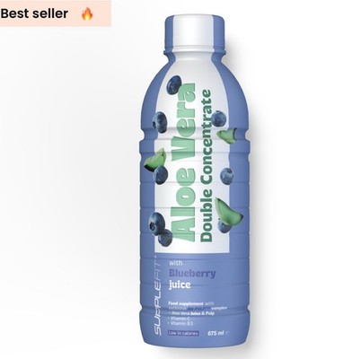 SuppleFit Vegan AloeVera Saft +  Heidelbeere Antioxidant Beruhigend Vitamin C B3